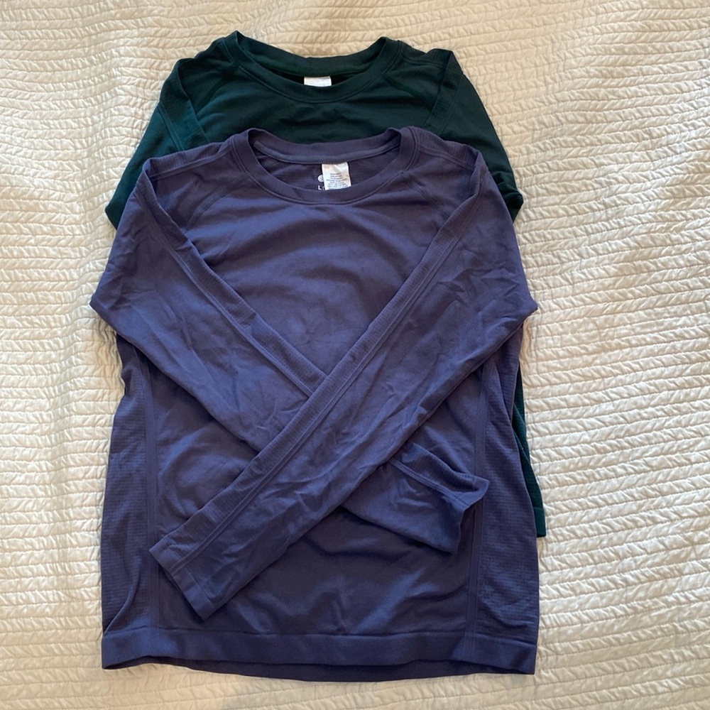 Zella Girl active long-sleeve t-shirts, size L (10-12)